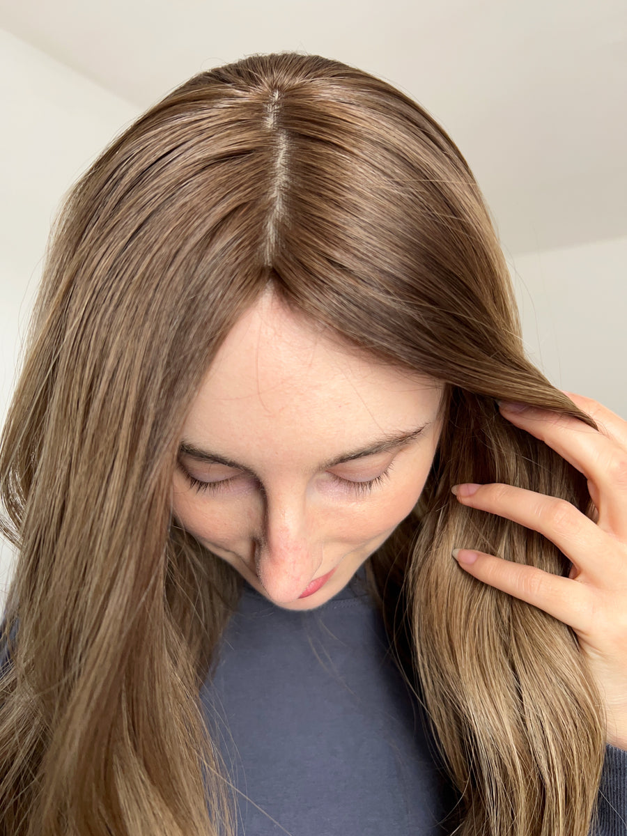 LILY | 8x8" cap hair topper | 17-18" length