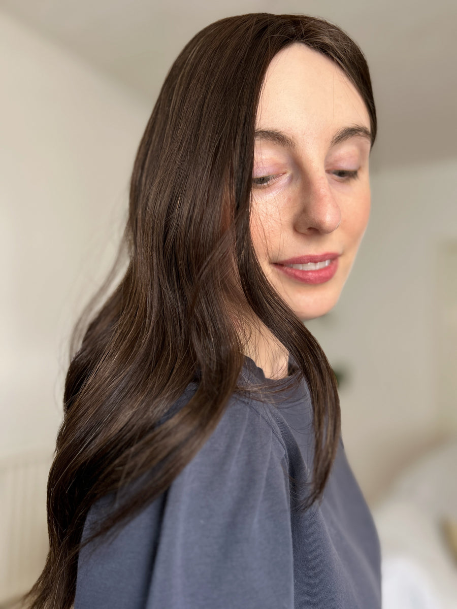 BLUEBELL (with highlights) | 8x8" cap hair topper | 20" length